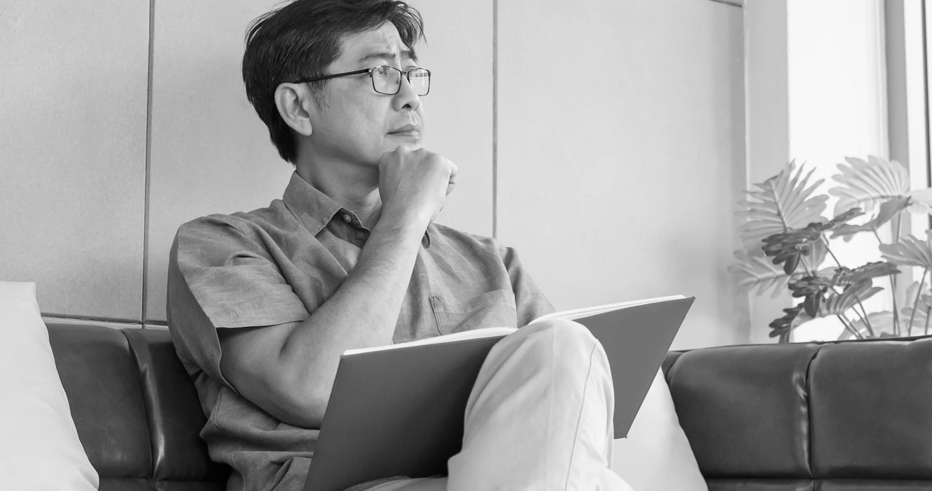 A man thinking about his retirement options